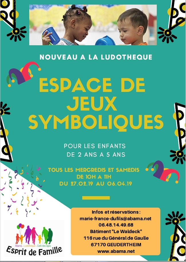 Nouveau à la ludothèque : Animation pour les enfants de 2 à 5 ans.